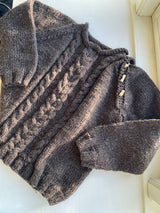 Håndstrikket brun sweater i uld str. 5-6 år