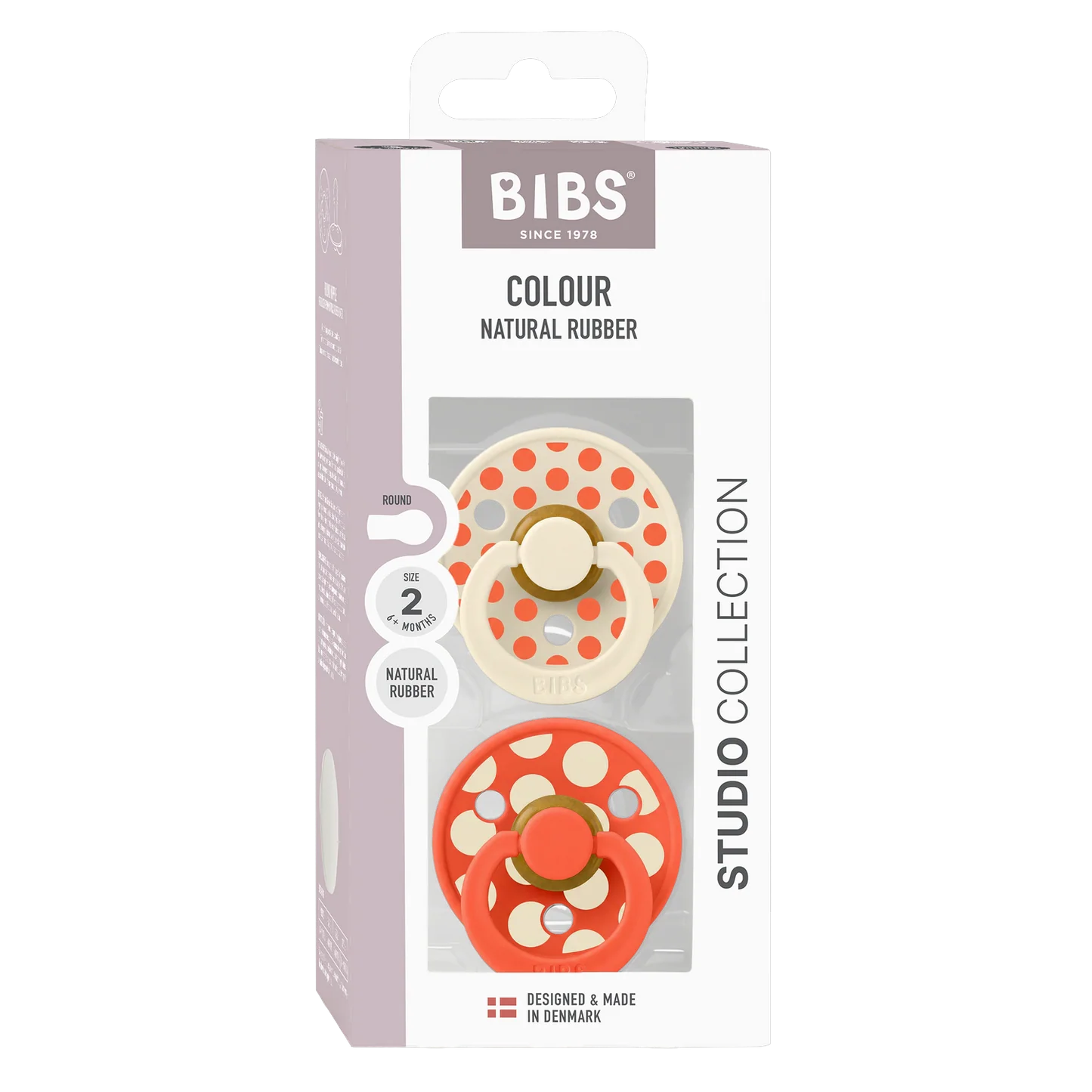 Bibs Polka Dots 2-pak sutter Latex Size 2 - Polka - Ivory/Tango