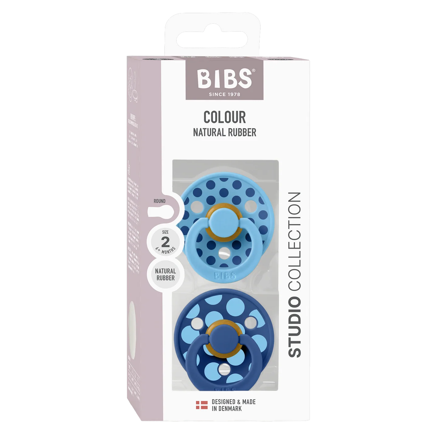 Bibs Polka Dots 2-pak sutter Latex Size 2 - Polka - Breeze/Cornflower