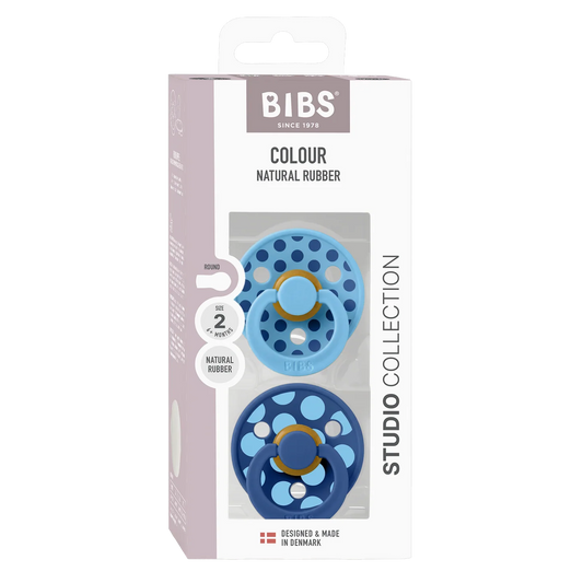 Bibs Polka Dots 2-pak sutter Latex Size 2 - Polka - Breeze/Cornflower