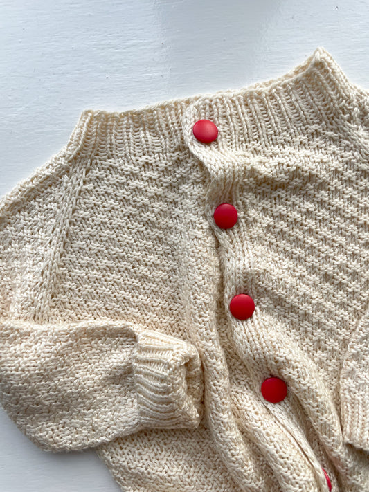 Håndstrikket cardigan i silke str. 3-6 mdr