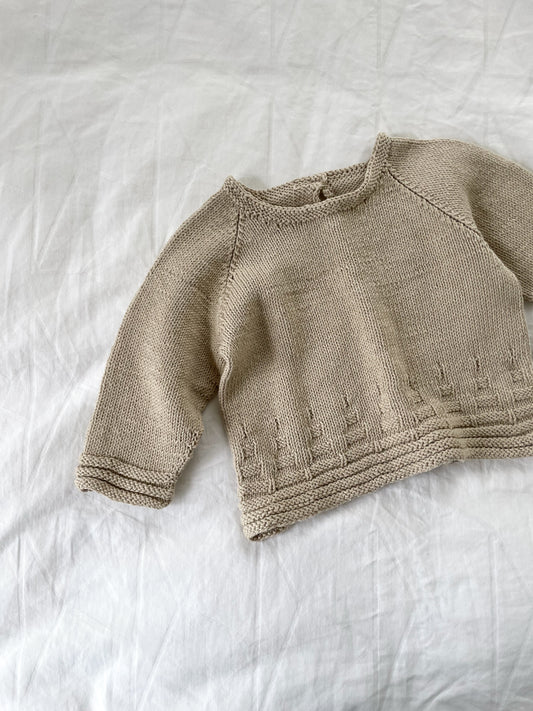 Håndstrikket beige bluse