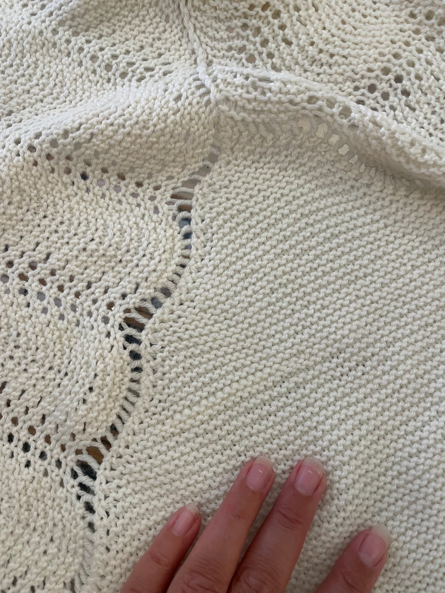 Håndstrikket Mary svøb/tæppe i baby merino