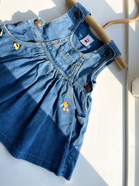 Vintage denim spencer kjole str. 9-12 mdr