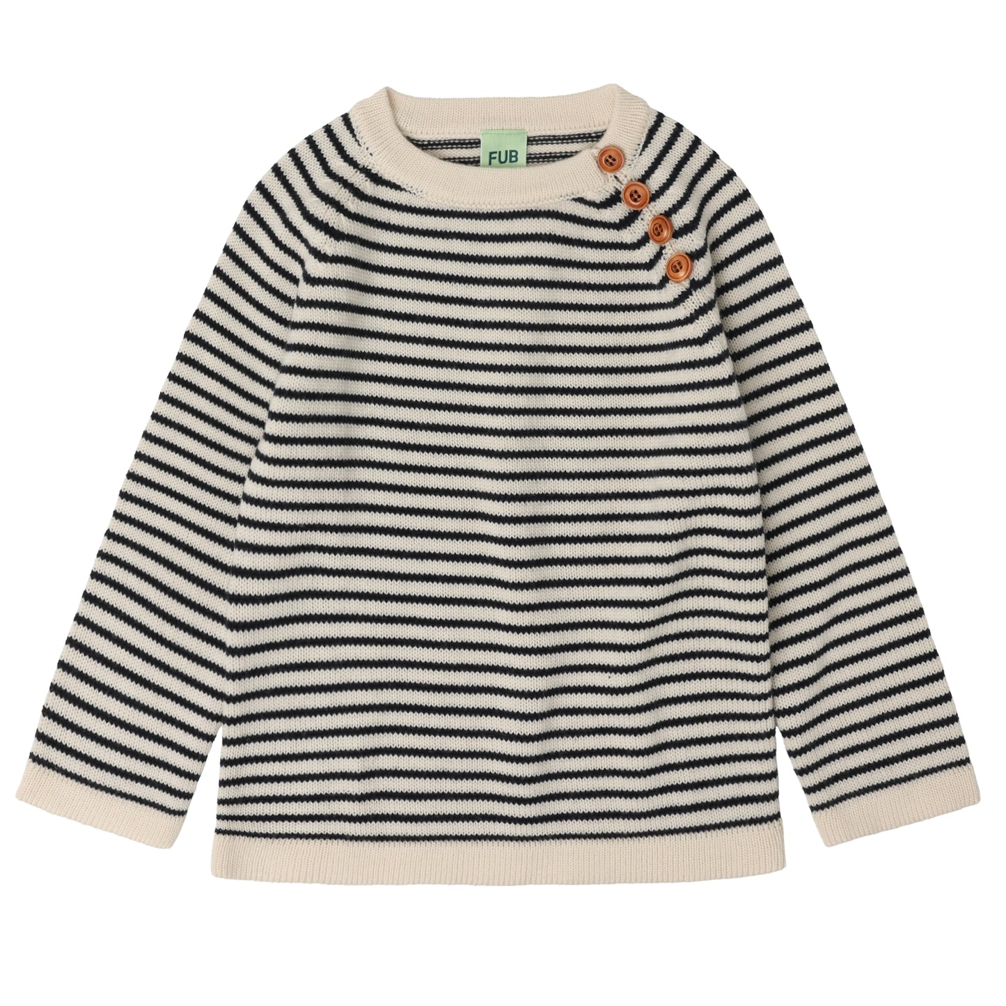 FUB Sweater - Merino -Ecru/Dark Navy