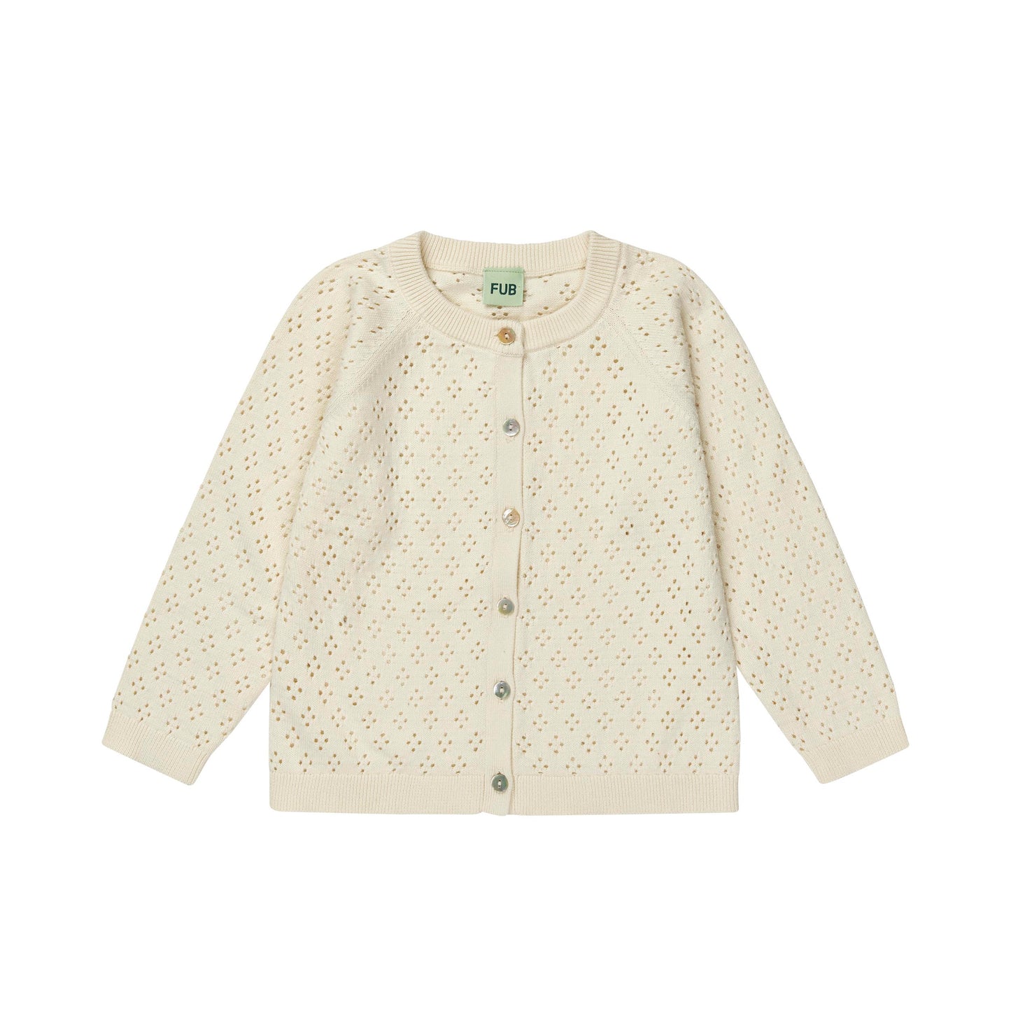 FUB Baby Pointelle Cardigan - Ecru