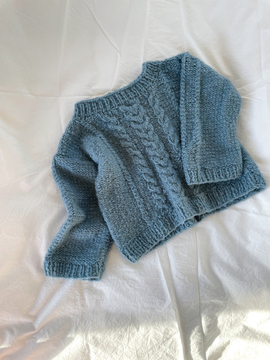 Håndstrikket ultrablød sweater str. 92