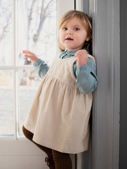 Serendipity baby Spencerkjole i fløjl, Cream