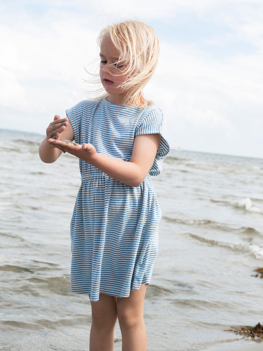 Serendipity Beach Dress Stripe - Azur/Ecru