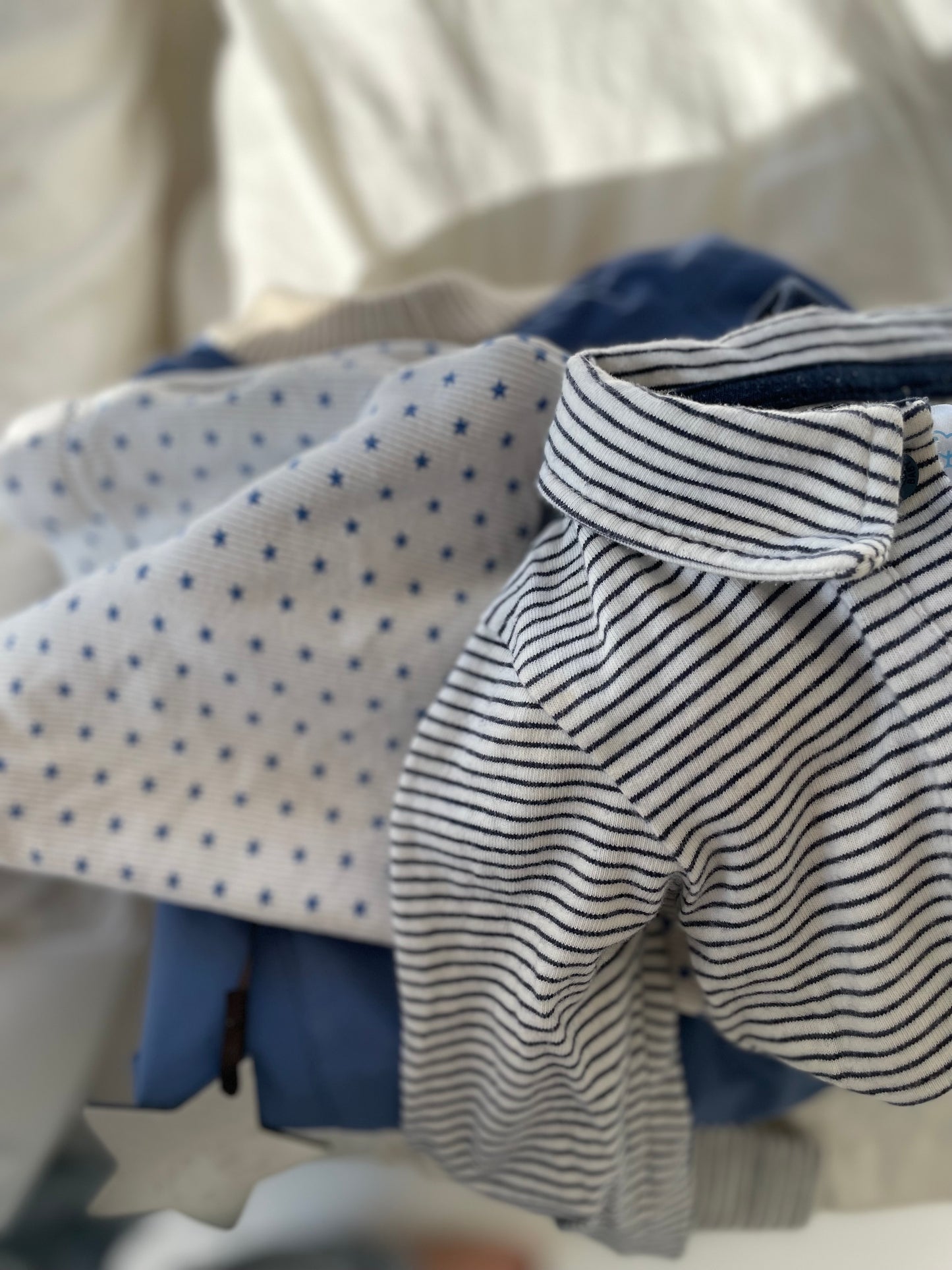 Stribet bodystocking med krave str. 18 mdr