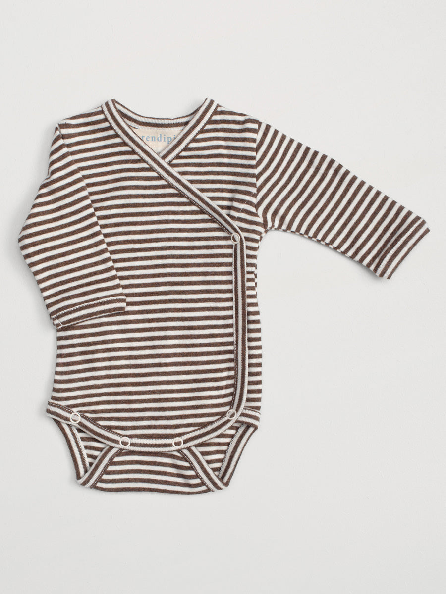 Serendipity Newborn wrap bodystocking, Chestnut/Ecru