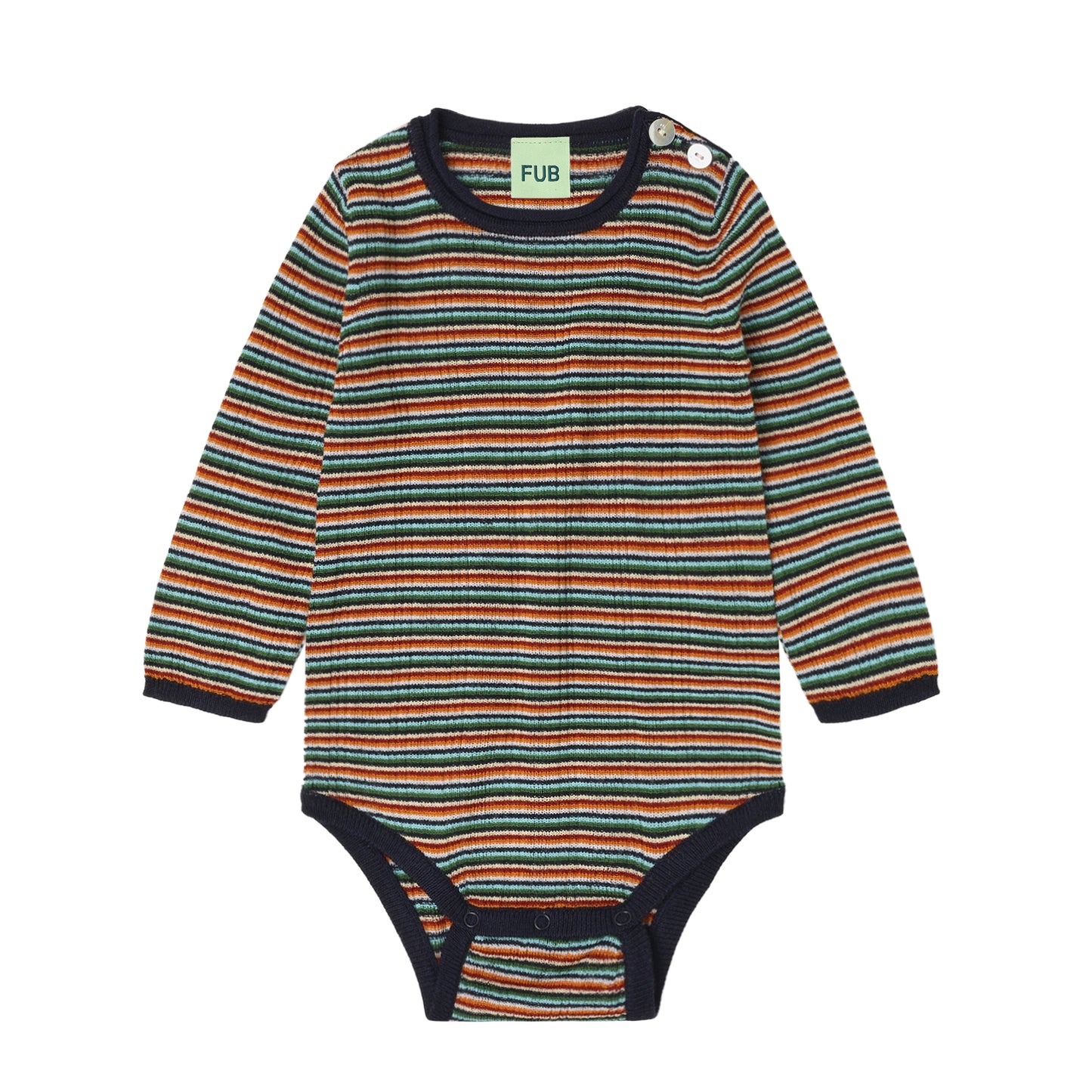 FUB Baby Rib Bodystocking - Merino - Multi Stripe