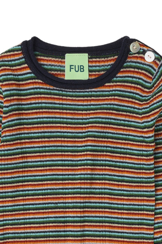 FUB Baby Rib Bodystocking - Merino - Multi Stripe
