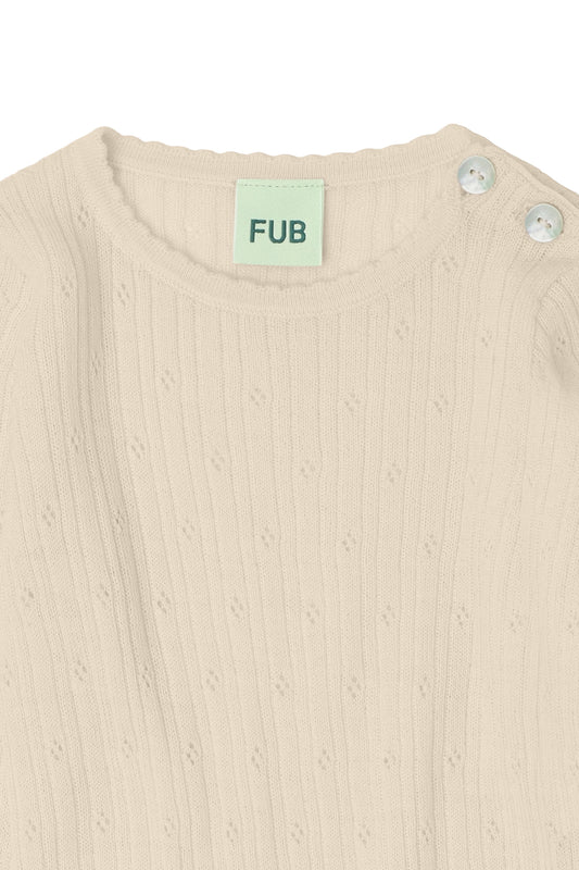 FUB Baby Pointelle Bodystocking - Merino - Ecru