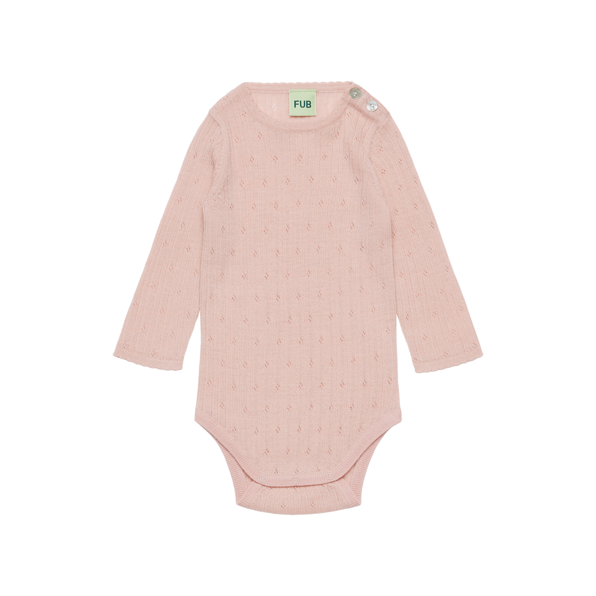 BABY POINTELLE BODY MERINO - PALE ROSE
