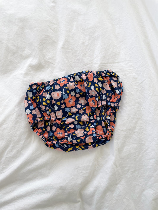 Håndsyede bloomers med fugleprint str. 3 mdr
