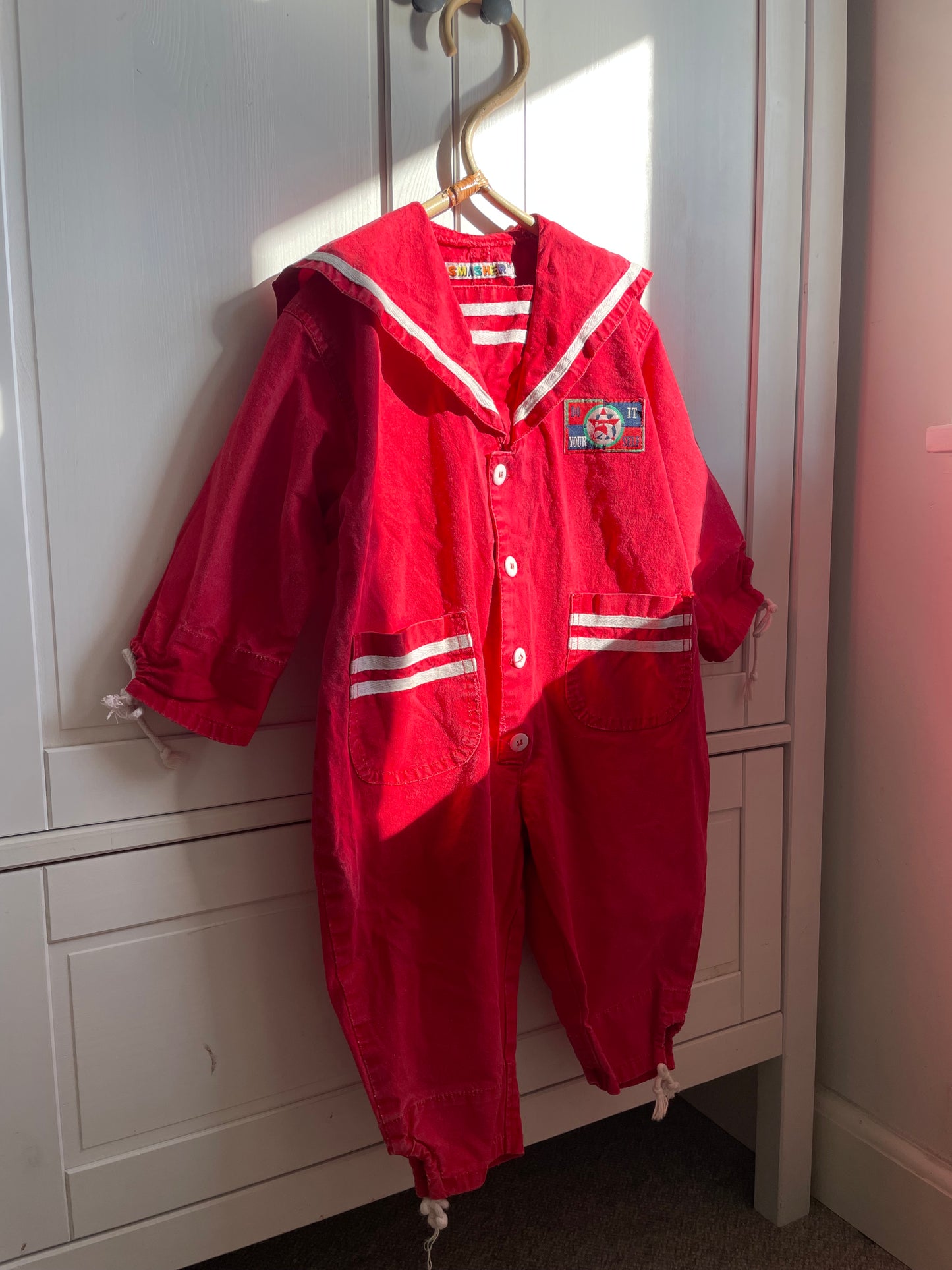Vintage rød Matrosdragt str. 86