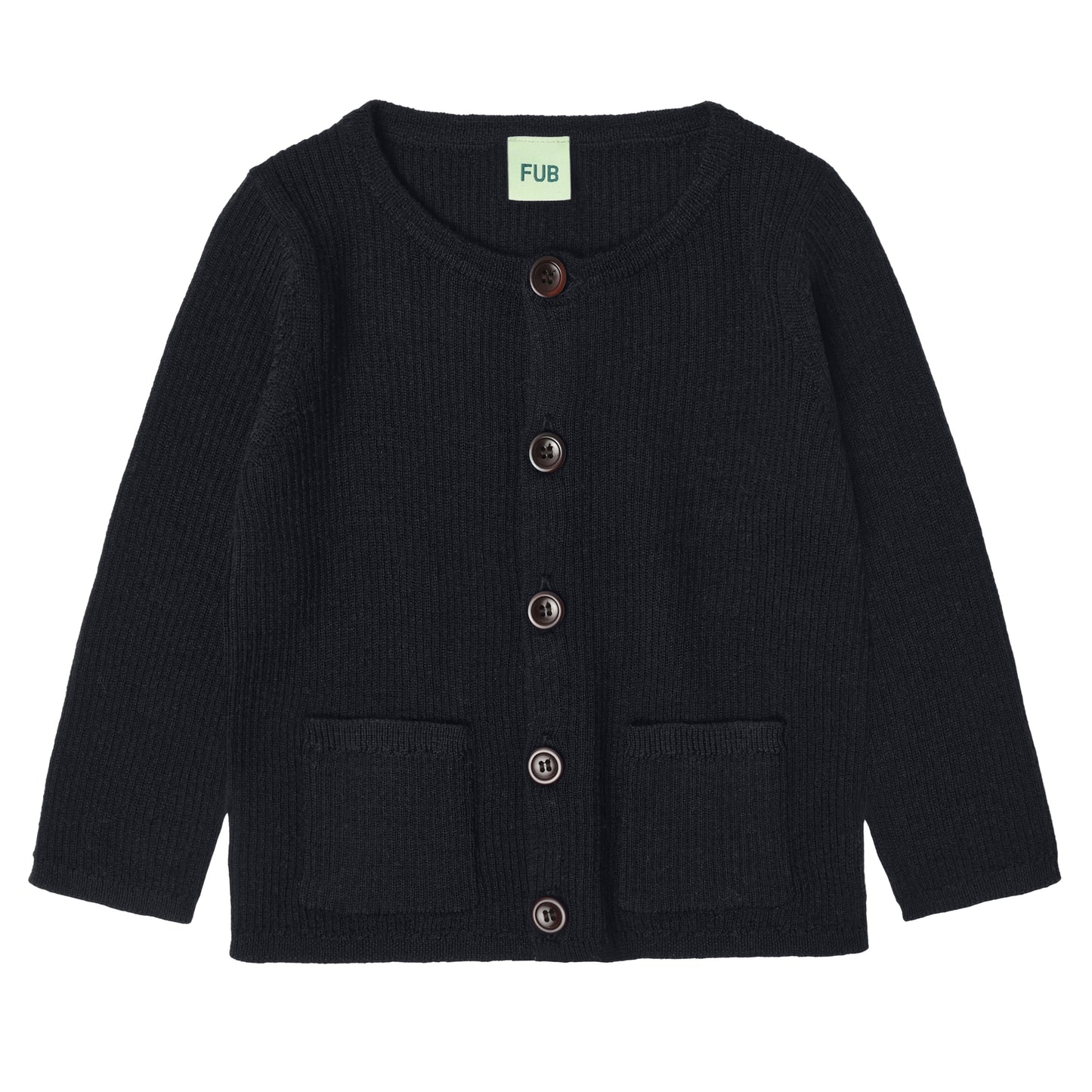 FUB Baby Rib Cardigan - Merino - Dark Navy