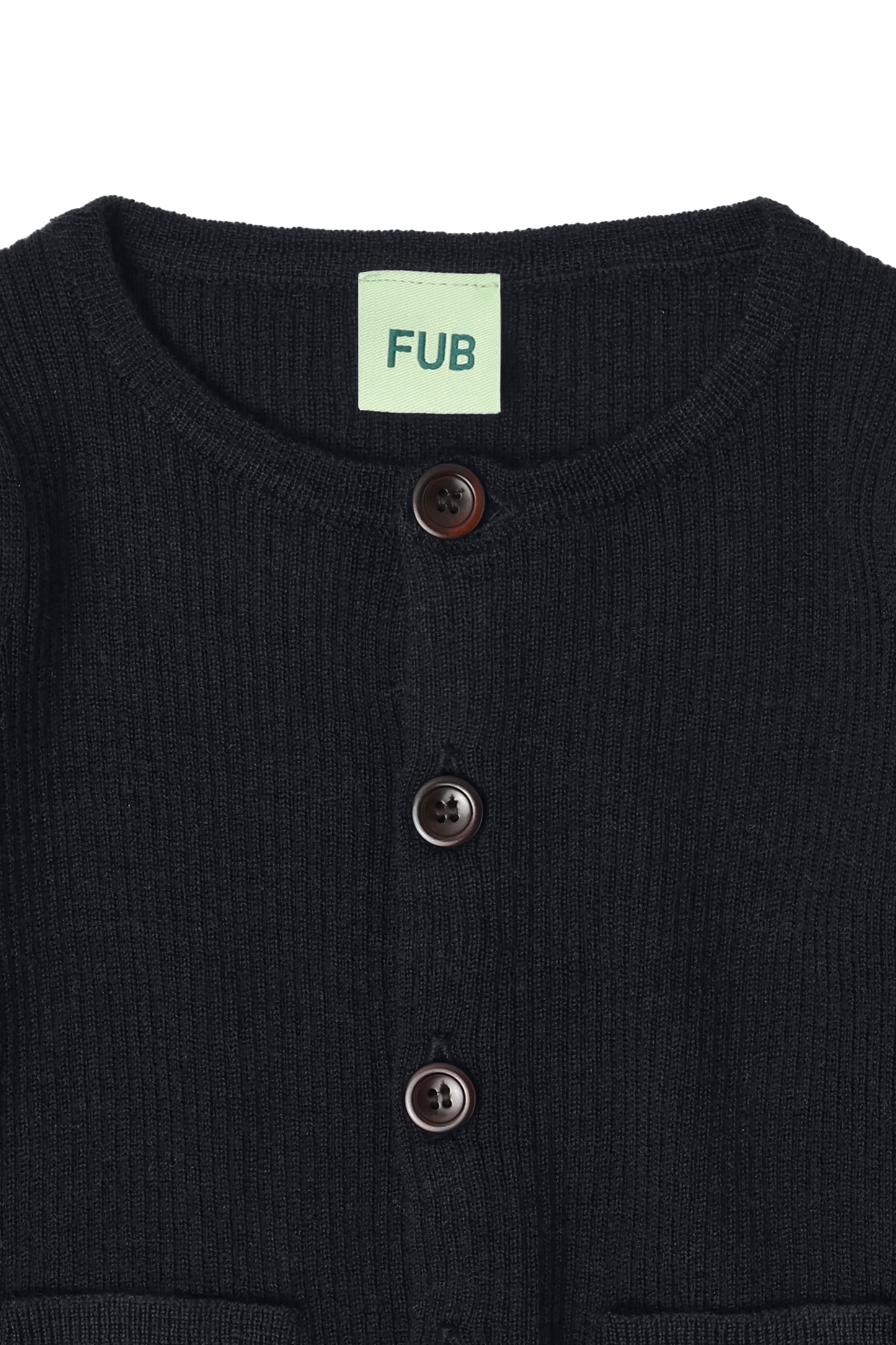 FUB Baby Rib Cardigan - Merino - Dark Navy
