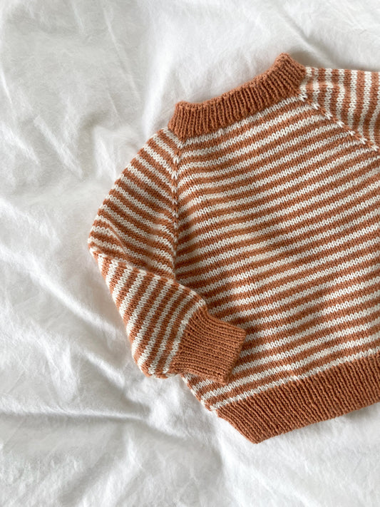 Håndstrikket stribet bluse i uld & kashmir, fv. Clay str. 0-2 mdr