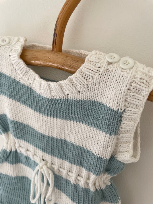 Håndstrikket romper bomuld str. 4-6 mdr