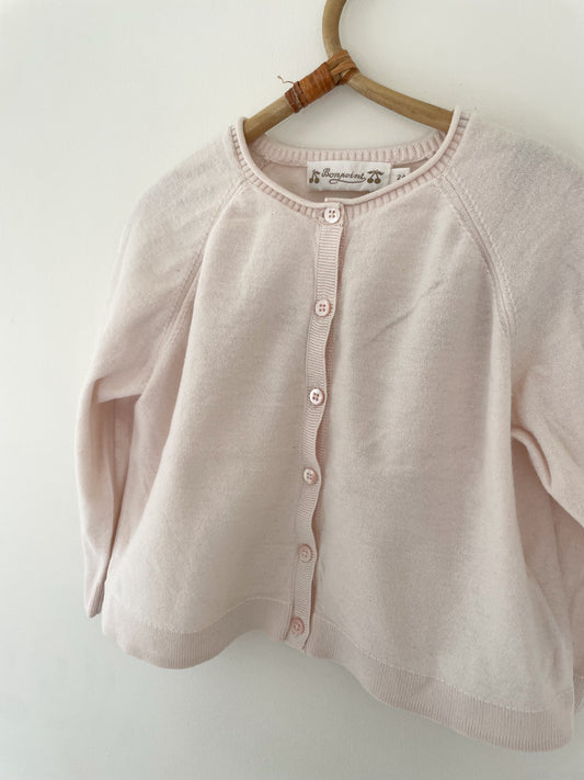 Bonpoint lyserød cardigan str. 12-18 mdr