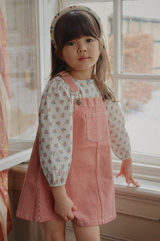 Konges Sløjd Luc Overall Dress - Milk Rouge Stripe