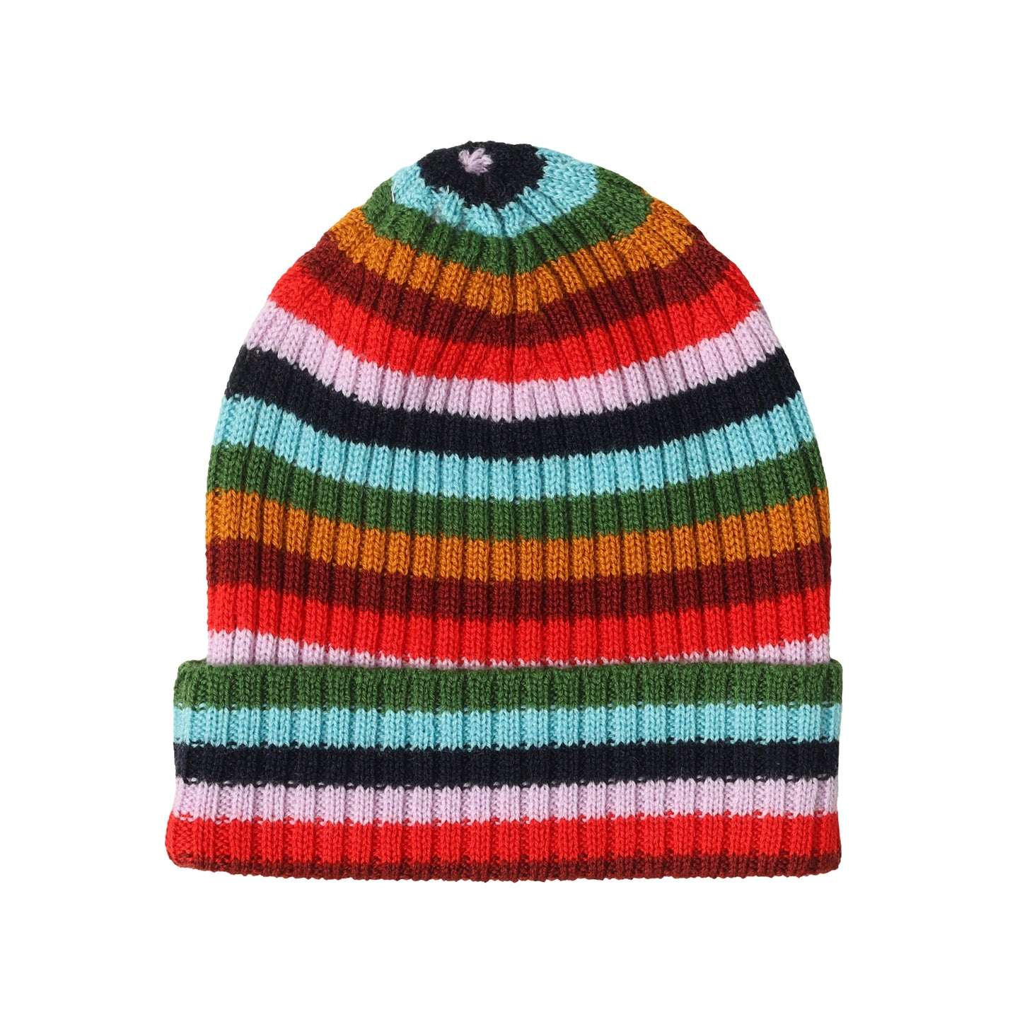 FUB Baby Rib Beanie - Merino - Multi Stripe