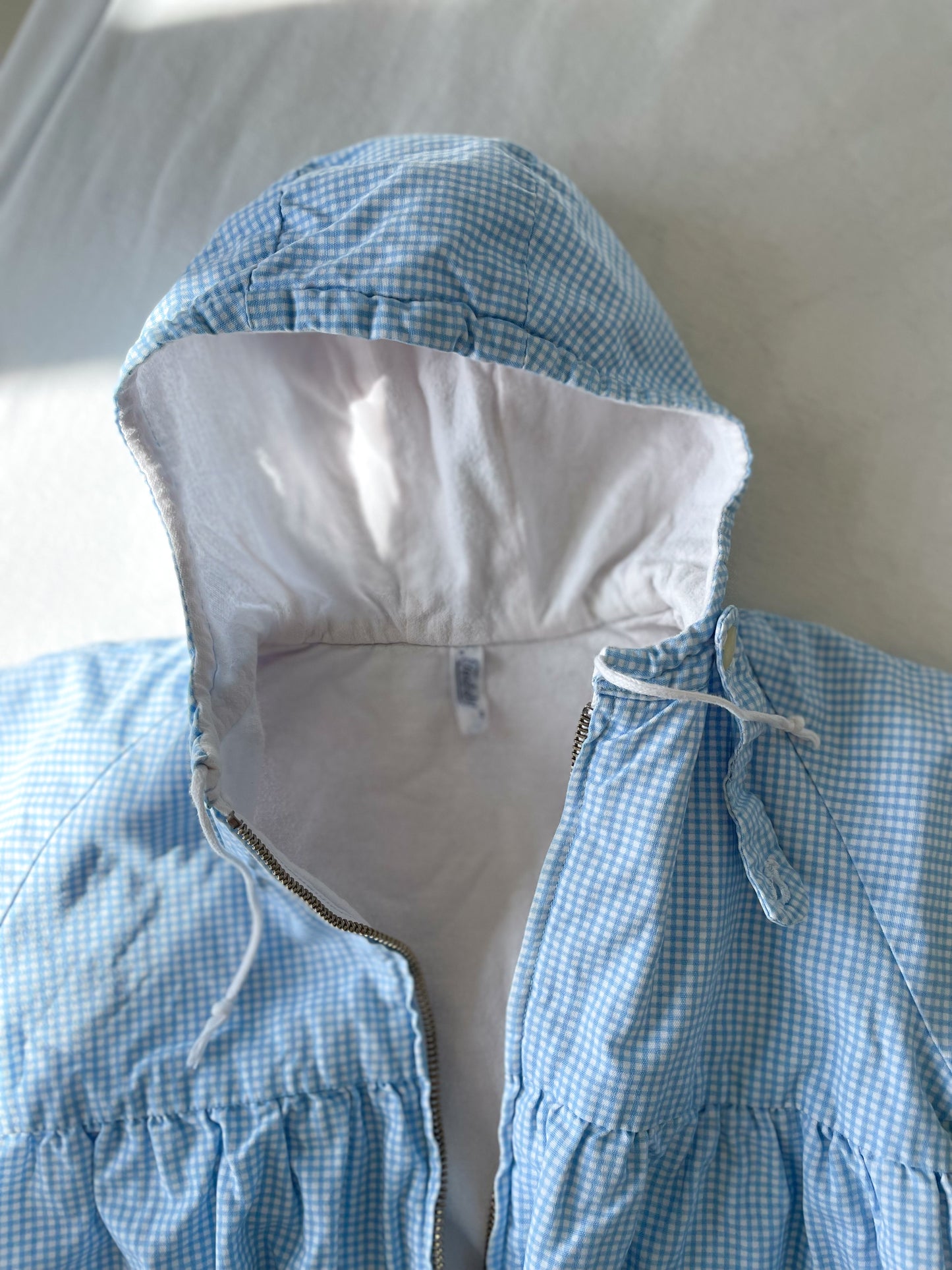 Teddy vintage blåternet baby sovepose / sovedragt