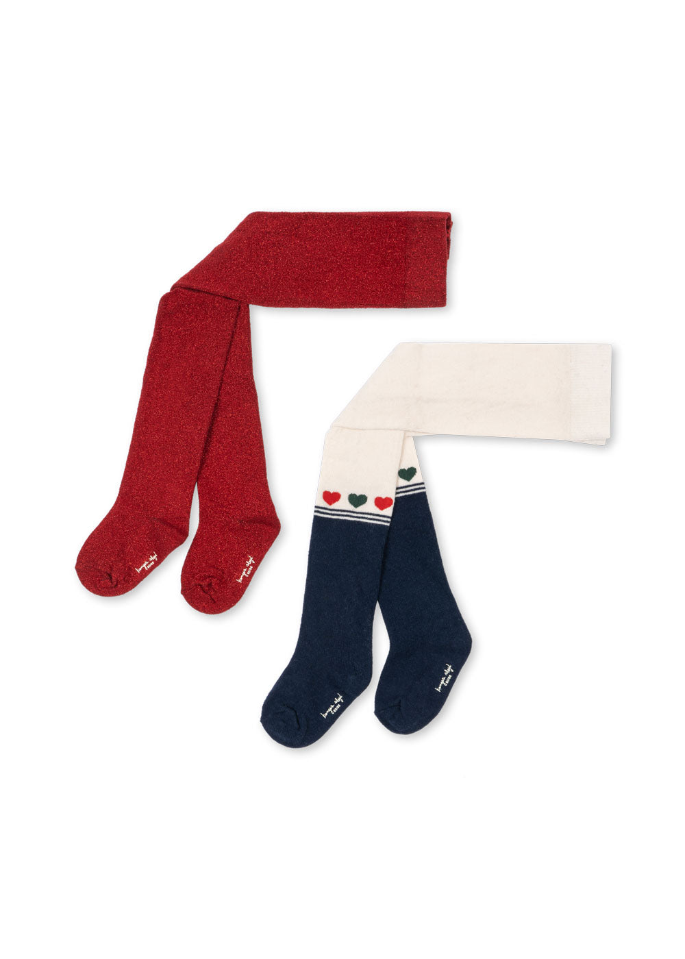 Konges Sløjd 2-Pak Tights - Heart Mix
