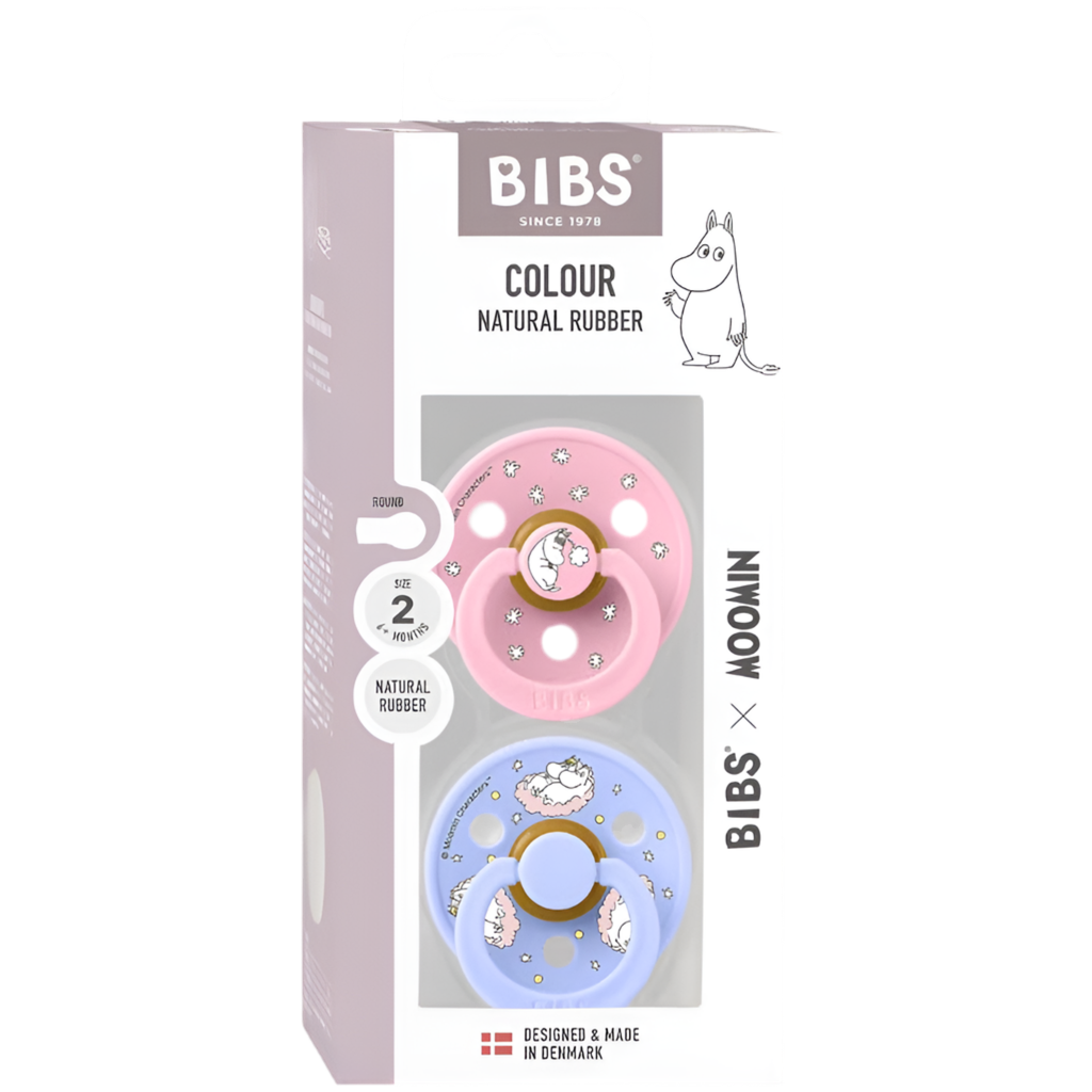 Bibs X Moomin 2-pak sutter Latex Size 2 - Baby Pink Mix