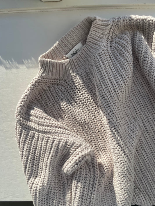 Lalaby Brooklyn chunky strikbluse - Cloud str. 5 år