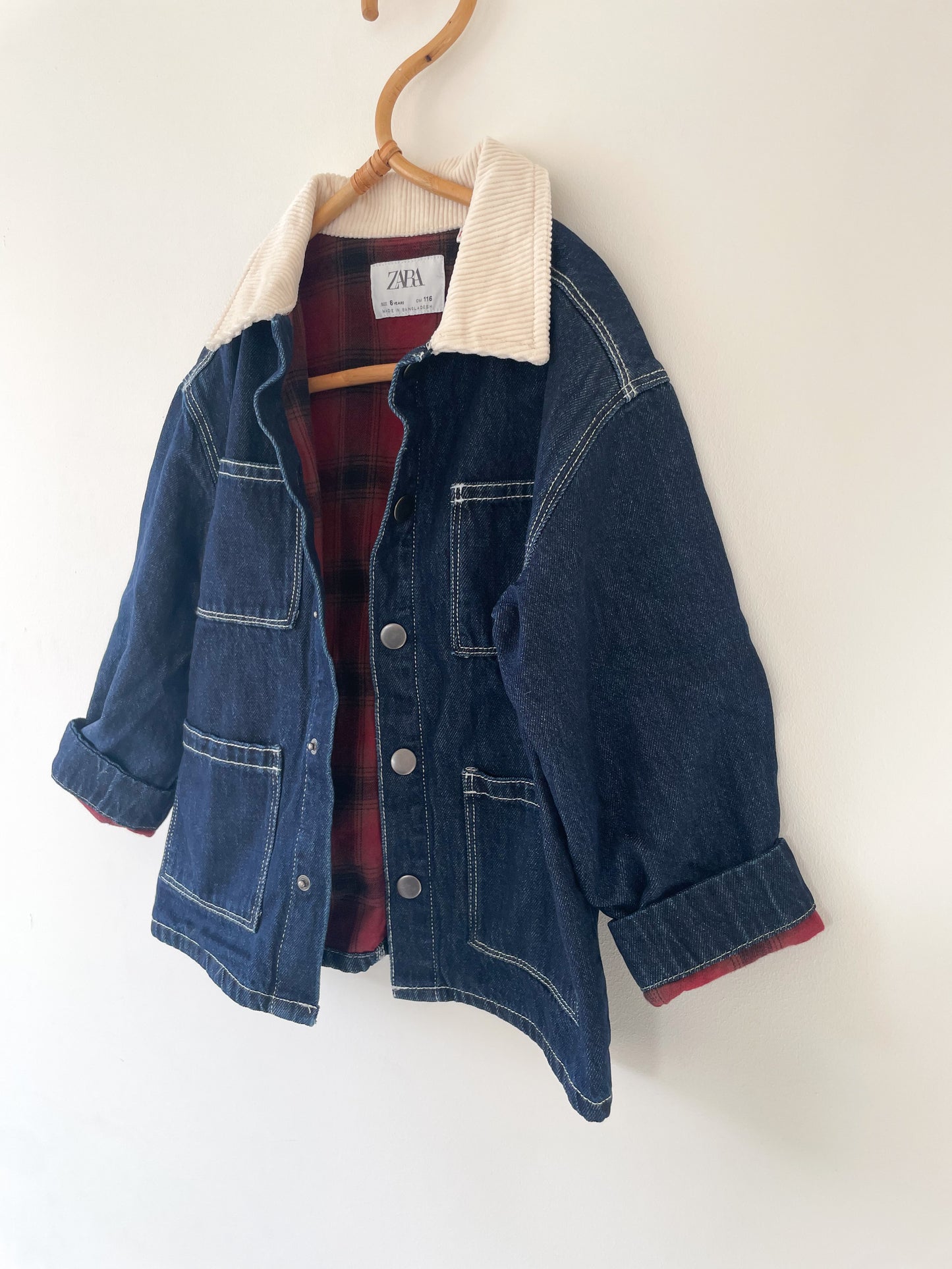 Zara mørkeblå denimjakke str. 6 år