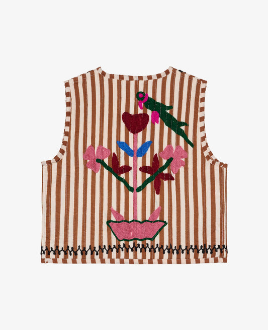 Sissel Mini Vilja MINI vest - Brown Stripes