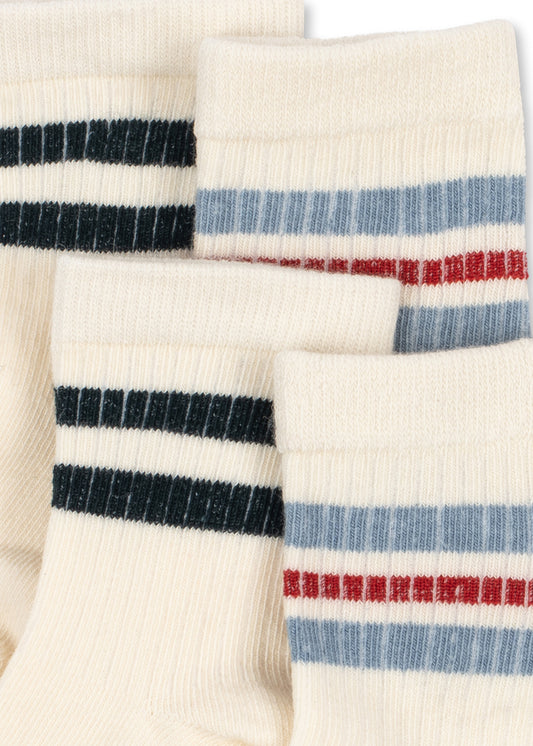 Konges Sløjd 2-pak Rib Socks - Stripe