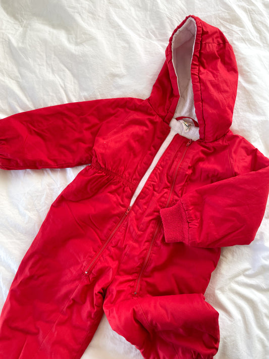 Vintage rød flyverdragt/køredragt str. 92