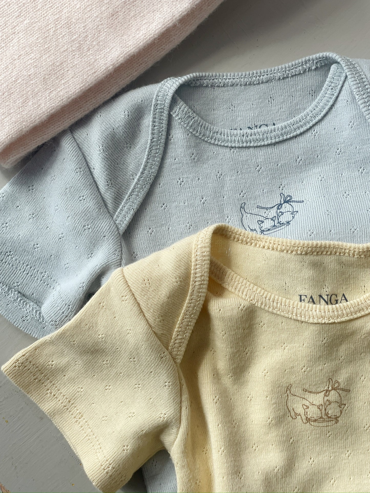 Fanga Fontana 2-pak SS Perla Body - Banana Crepe/Creole Pink