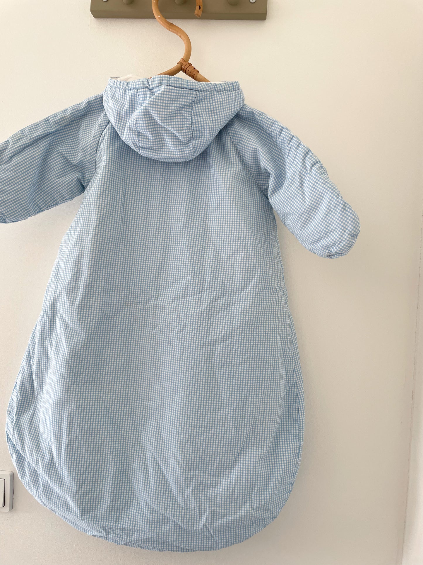 Teddy vintage blåternet baby sovepose / sovedragt