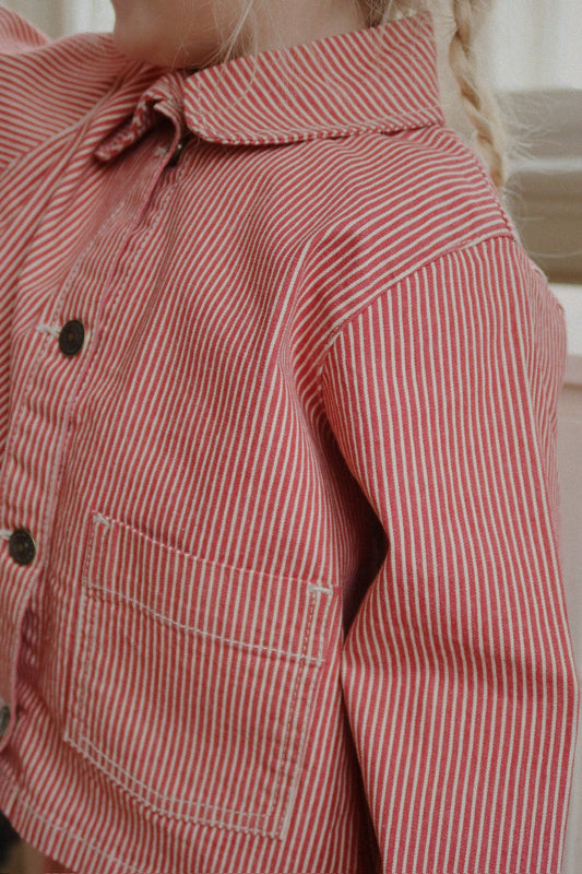 Konges Sløjd Luc Overshirt - Milk Rouge Stripe