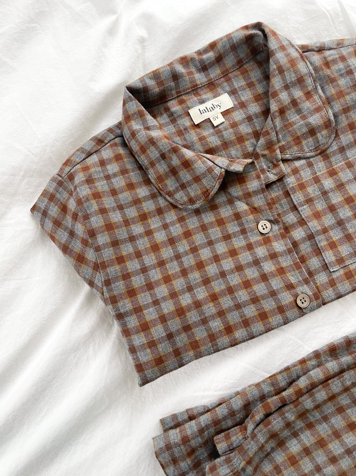 Lalaby ternet pyjamas - Grey Check - str. 5 år