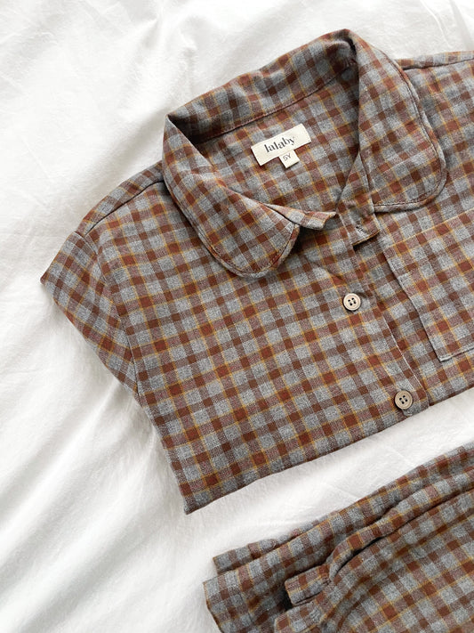 Lalaby ternet pyjamas - Grey Check - str. 5 år