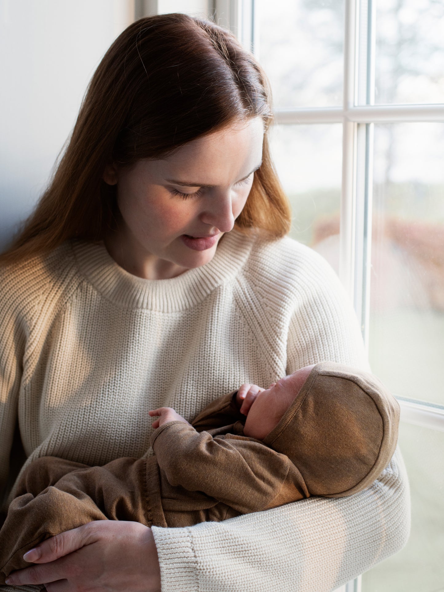 Serendipity Newborn bukser med fødder, Almond