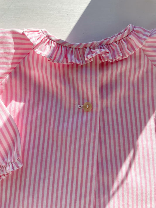 Vintage stribet skjortebluse str. 0-2 mdr