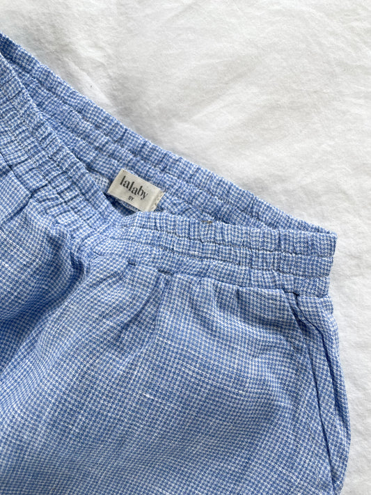 Lalaby Frankie bukser i hør - Pepita Check - str. 5 år