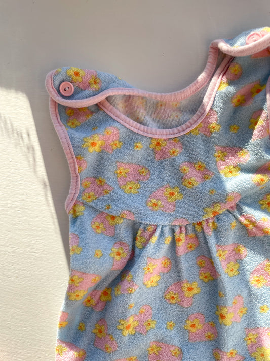 Vintage sparkedragt i frotté str. 56