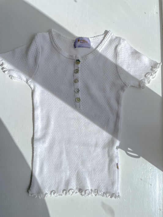 Hulmønstret t-shirt str. 1-2 år