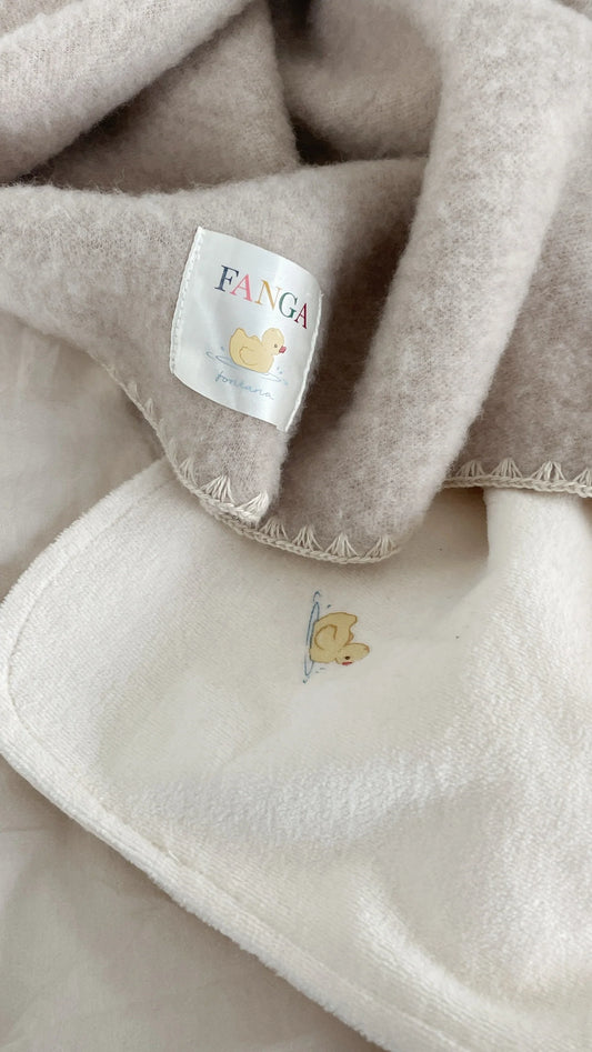 Fanga Fontana Erba Wool Baby Blanket - Oatmeal Melange