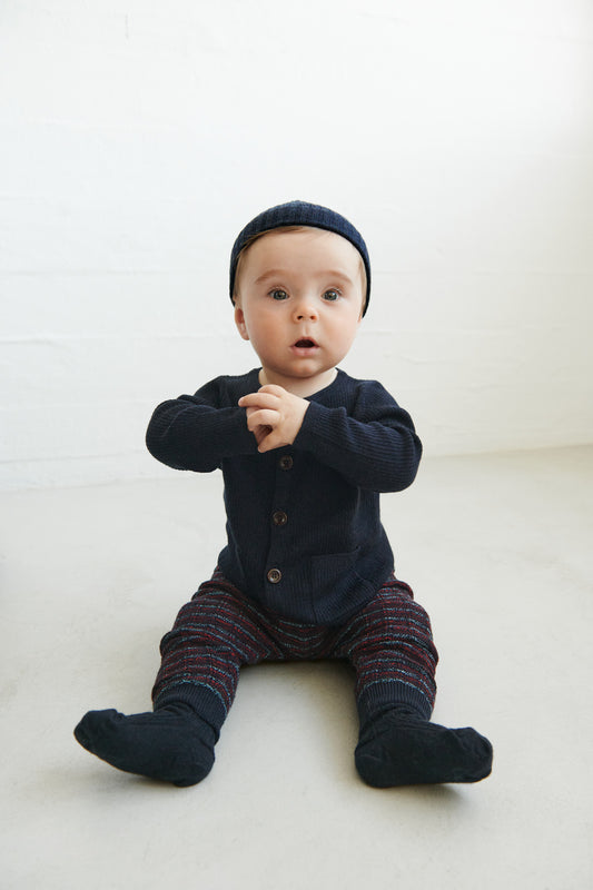 FUB Baby Rib Cardigan - Merino - Dark Navy