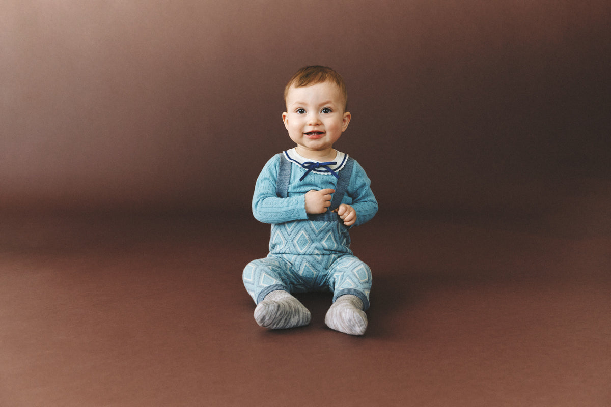 BABY BOW BODY MERINO - LIGHT TEAL