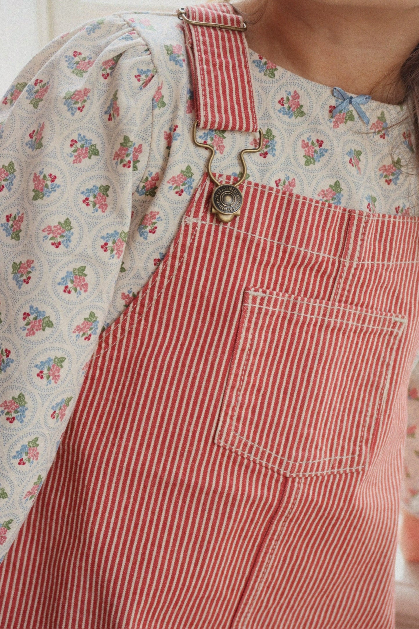 Konges Sløjd Luc Overall Dress - Milk Rouge Stripe